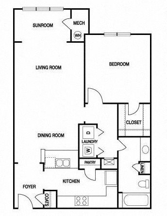 ONE BEDROOM - ONE BATH (A8) Floor Plan 11